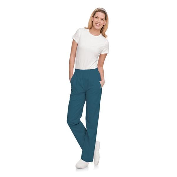 Scrub Pant 65% Polyester / 35% Cotton 4 Pockets Medium Caribbean Blue Womens Ea