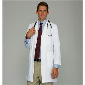 META Lab Coat 6 Pockets Long Sleeves 38 in White Mens Ea