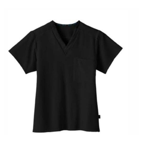 Jockey Scrub Shirt V-Neck 1 Pocket Short Sleeves 4X Large Black Unisex Ea