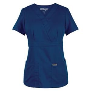 Greys Anatomy Scrub Shirt Mck Wrp Nck 3 Pkts Shrt Slvs 2X Large Indgo Womens Ea