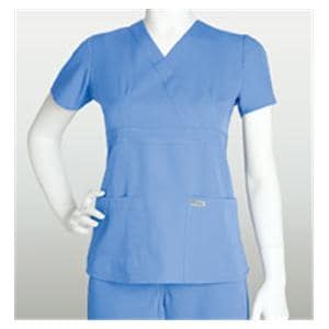 Greys Anatomy Scrub Shirt 4153 Crossover Womens X-Small Ceil Blue Ea