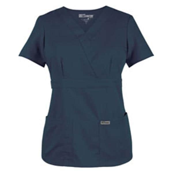 Greys Anatomy Scrub Shirt 4153 Crossover Womens X-Small Steel Grey Ea