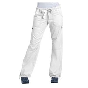 Scrub Pant 55% Cotton / 45% Polyester 6 Pockets Small White Womens Ea