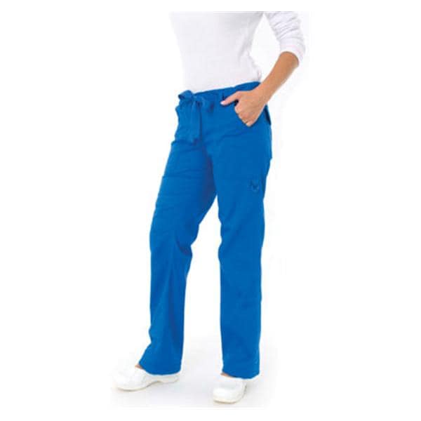 Scrub Pant 55% Cotton / 45% Polyester 6 Pockets Large Royal Blue Womens Ea