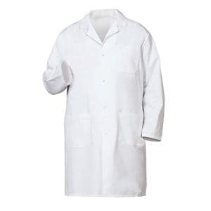 Lab Coat 3 Pockets Long Sleeves 41 in White Mens Ea
