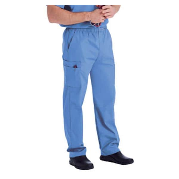 Scrub Pant 65% Polyester / 35% Cotton 5 Pockets Small Ceil Blue Mens Ea