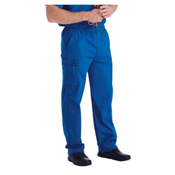 Scrub Pant 65% Polyester / 35% Cotton 5 Pockets Small Royal Blue Mens Ea