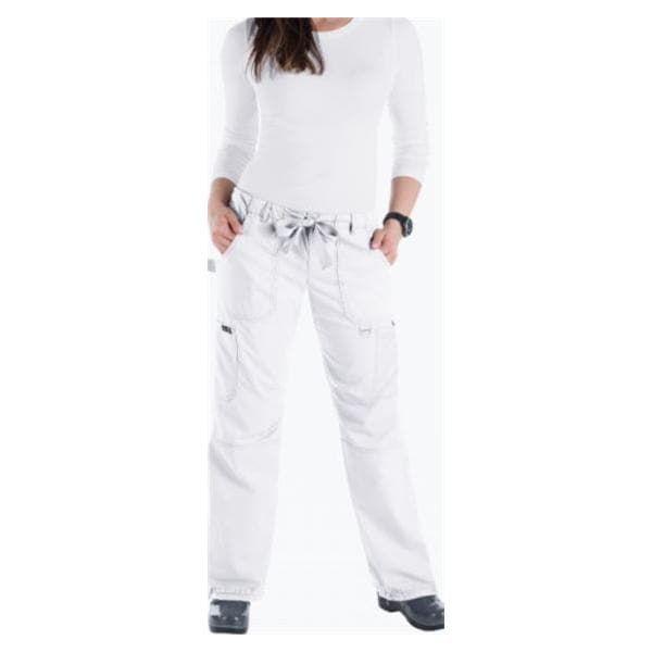 Scrub Pant 55% Cotton / 45% Polyester 6 Pockets Large White Womens Ea