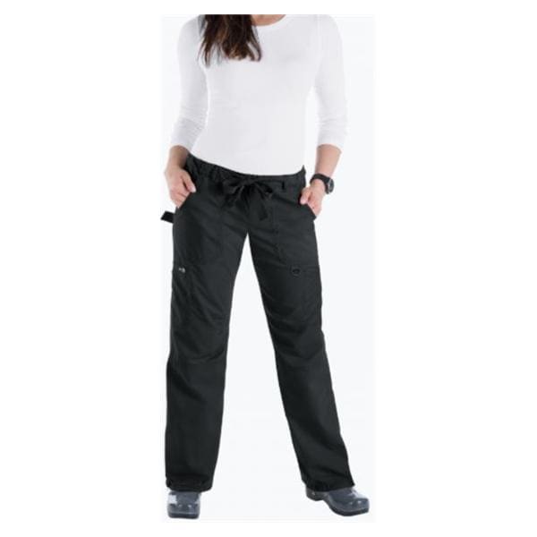 Scrub Pant 55% Cotton / 45% Polyester 6 Pockets Medium Black Womens Ea