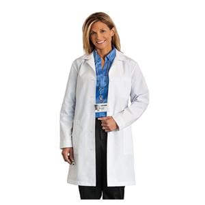 META Lab Coat 5 Pockets Long Sleeves 37 in White Womens Ea