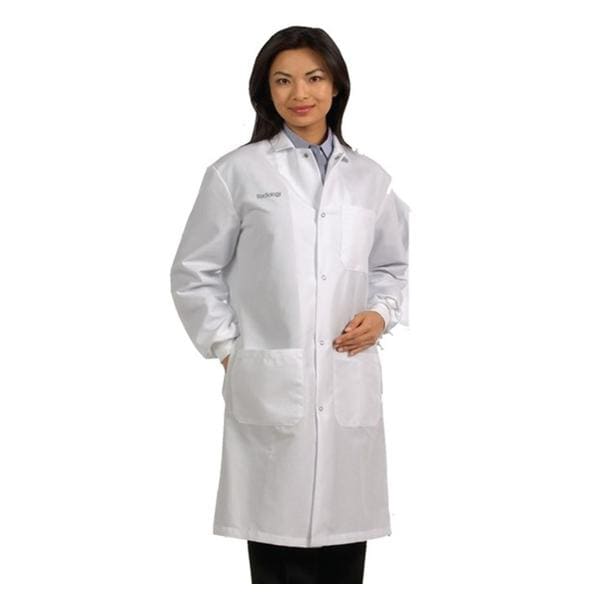 Lab Coat 3 Pockets Long Sleeves 41 in Small White Unisex Ea