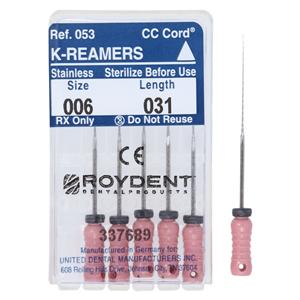 Hand K-Reamer 31 mm Size 6 Stainless Steel Pink 6/Bx