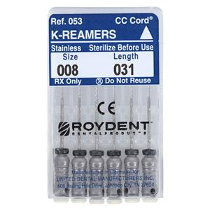 Hand K-Reamer 31 mm Size 8 Stainless Steel Grey 6/Bx