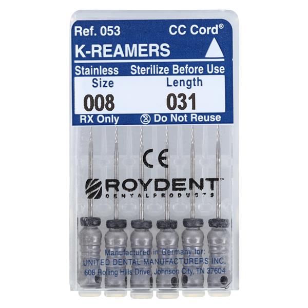 Hand K-Reamer 31 mm Size 8 Stainless Steel Grey 6/Bx