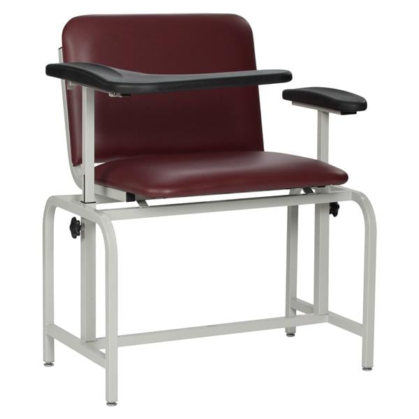 Blood Draw Chair Burgundy Steel 450lb Capacity Ea