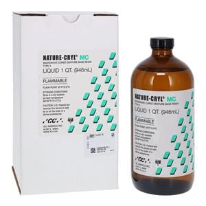 Nature-Cryl Denture Resin MC Acrylic Refill Heat Cure Liquid 3 minutes 32oz/Bt