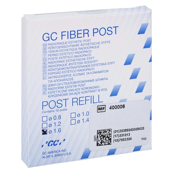 GC Fiber Post Fiber Posts Refill 1.6 mm 10/Bx