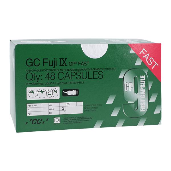 GC Fuji IX GP FAST Glass Ionomer Capsule A3.5 Refill 48/Bx
