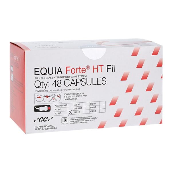 Equia Forte HT Glass Ionomer Capsule A2 Refill 48/Pk