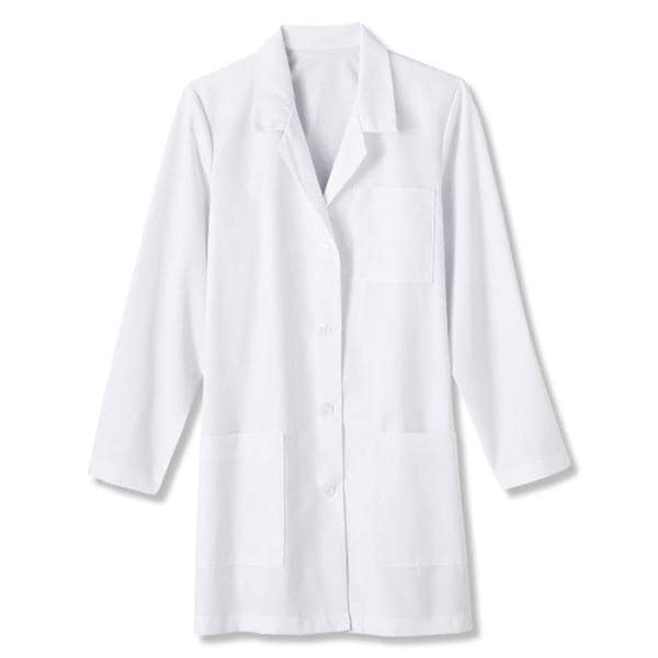 META Lab Coat 3 Pockets Long Sleeves 33 in Large White Womens Ea