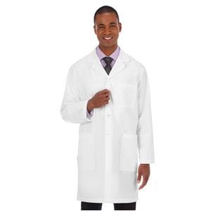 META Lab Coat 3 Pockets Long Sleeves 38 in X-Small White Mens Ea