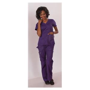 Scrub Shirt Poly/Ctn 2 Pockets Short Sleeves X-Small Amethyst Womens Ea