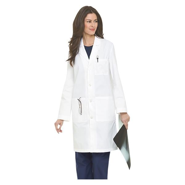 Lab Coat 3 Pockets Long Sleeves 37 in X-Small White Unisex Ea