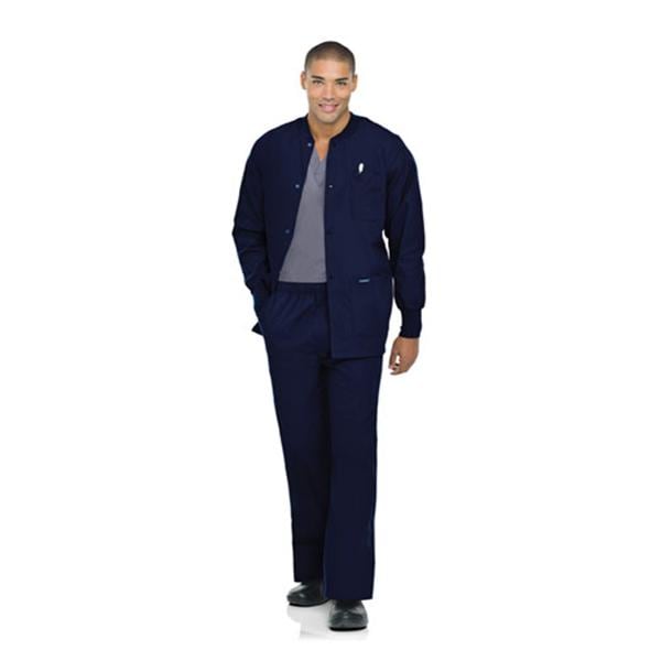 Warm-Up Jacket Long Sleeves / Knit Cuff Small Navy Mens Ea