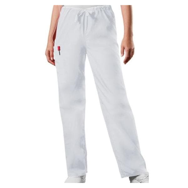 Cherokee Scrub Pant 3 Pockets Large White Unisex Ea