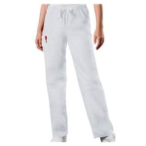 Cherokee Scrub Pant 65% Polyester / 35% Cotton 3 Pockets X-Small White Unisex Ea