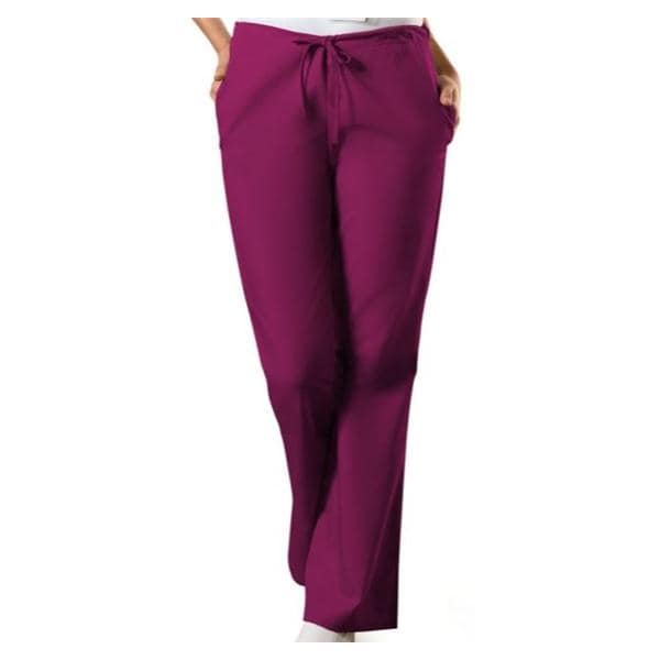 Scrub Pant 65% Polyester / 35% Cotton 3 Pockets Small Wine Womens Ea