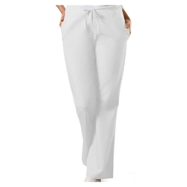 Scrub Pant 65% Polyester / 35% Cotton 3 Pockets Large White Womens Ea