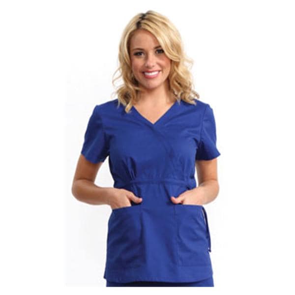 Scrub Shirt Poly/Ctn 2 Pockets Short Sleeves X-Large Galaxy Blue Womens Ea