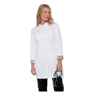 Lab Coat 4 Pockets Long Sleeves 34 in Medium White Womens Ea