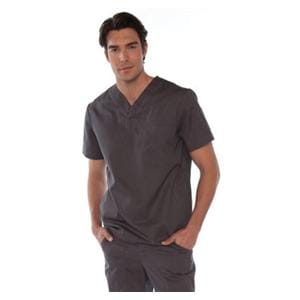 Scrub Shirt Poly/Ctn V-Neck 4 Pockets X-Large Steel Grey Mens Ea