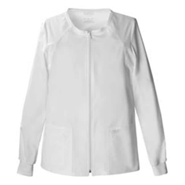 Warm-Up Jacket 4 Pockets Long Sleeves / Knit Cuff Medium White Womens Ea