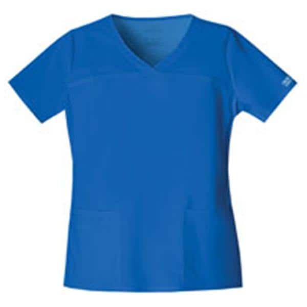 Cherokee Scrub Shirt V-Neck 3 Pockets Short Sleeves X-Small Royal Blue Womens Ea