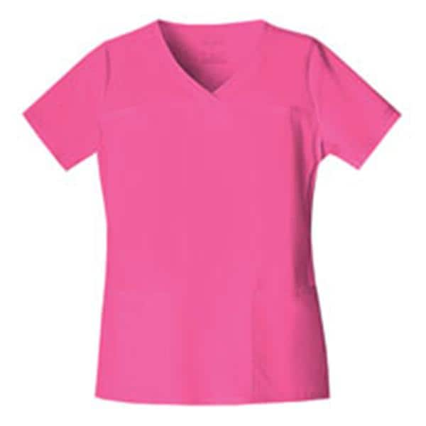 Cherokee Scrub Shirt V-Neck 3 Pockets Short Sleeves X-Large Pink Womens Ea