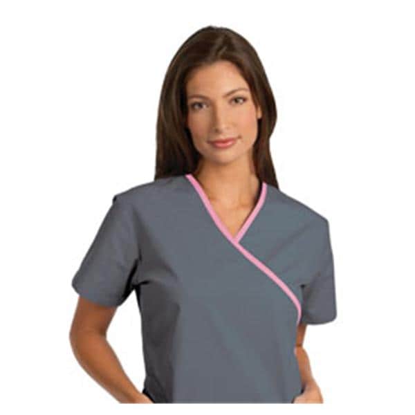 Fashion Seal Scrub Shirt 7599 Womens Medium Pewter / Pink Ea