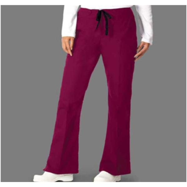 Fashion Poplin Scrub Pant Poly/Ctn 3 Pockets Medium Burgundy Womens Ea