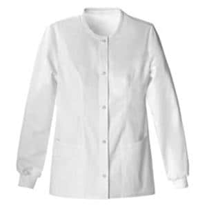 Luxe Warm-Up Jacket 3 Pockets Long Sleeves / Knit Cuff 3X Large White Womens Ea