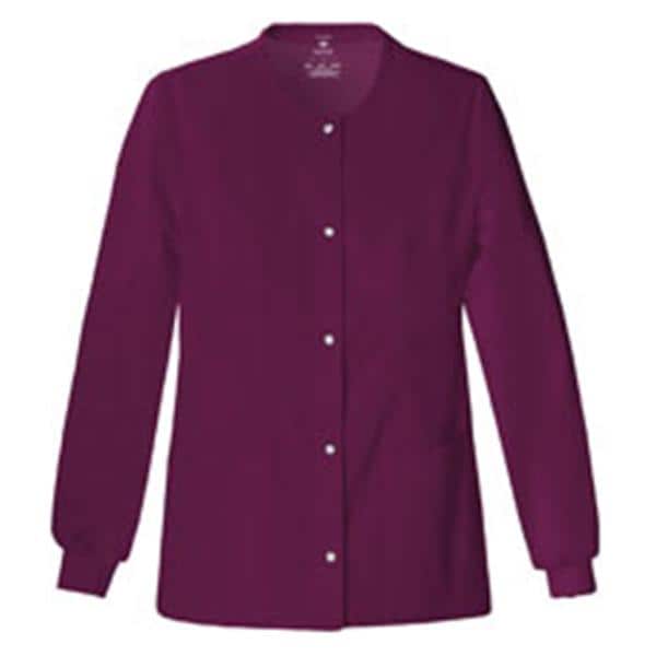 Luxe Warm-Up Jacket 3 Pockets Long Sleeves / Knit Cuff 3X Large Wine Womens Ea