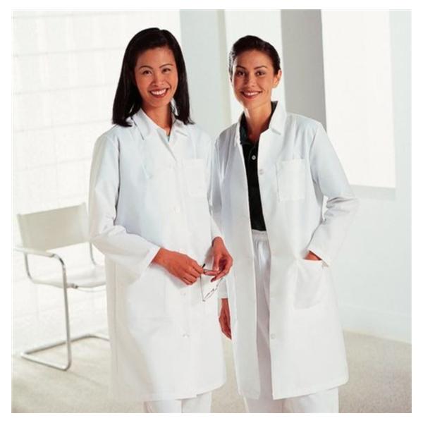 Lab Coat 4 Pockets Long Set-In Sleeves 39.5 in White Womens Ea