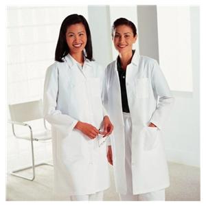 Lab Coat 4 Pockets Long Set-In Sleeves 39.5 in White Womens Ea
