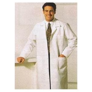 Lab Coat 4 Pockets Long Sleeves 39 in White Mens Ea