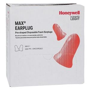 Max Uncorded Ear Plug Orange Polyurethane Foam Disposable 200/Bx