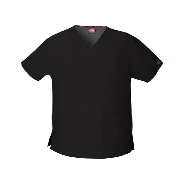 Dickies Scrub Shirt Poly/Ctn V-Neck 3 Pockets Short Sleeves Medium Blk Womens Ea