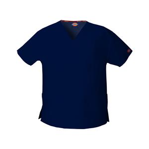 Dickies Scrub Shirt Poly/Ctn V-Neck 3Pkt Short Sleeves 2X Small Nvy Womens Ea