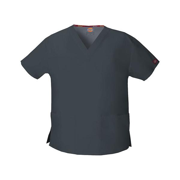 Dickies Scrub Shirt Poly/Ctn V-Neck 3 Pkts Short Sleeves X-Small Pwtr Womens Ea