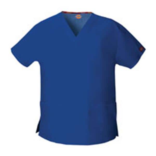 Dickies Scrub Shirt Poly/Ctn V-Nck 3 Pkts Short Sleeves Medium Glxy Bl Womens Ea